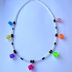 Dice Seed Bead Necklace